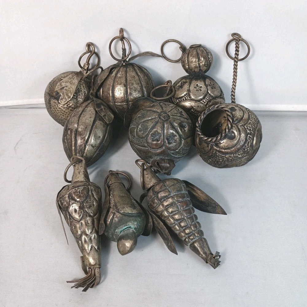 Brazilian Penca de Balangandan 9 Charms Amulets Brazil Slave History - Picture 2 of 5